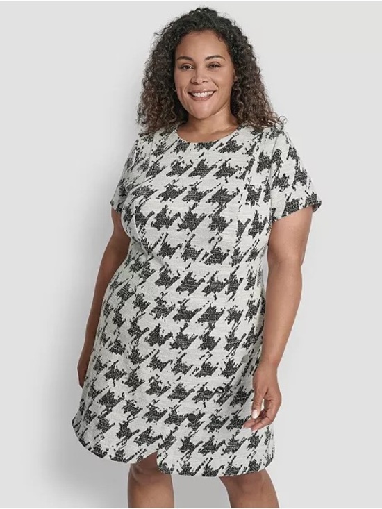 Dkny Dresses & Skirts - DKNY Plus Size Jewel Neck Rivets Sheath Short Dress
